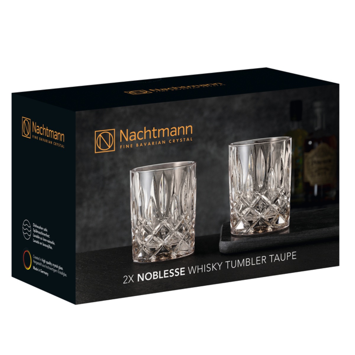 Noblesse Taupe Whiskey Tumbler Set of 2 image number null